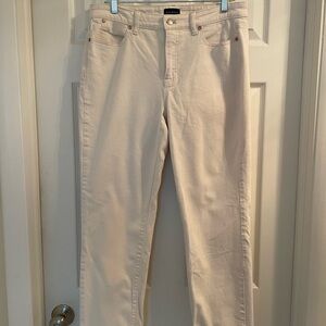 Talbots Women's Cream Curvy Fit Slim Ankle Jeans Size 10